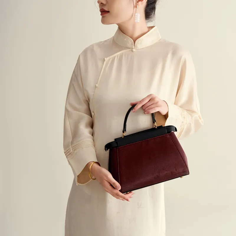 Liang Jin Ji Xiangyun Gauze With Cow Leather Handbag Regular Women's Multicolor-4