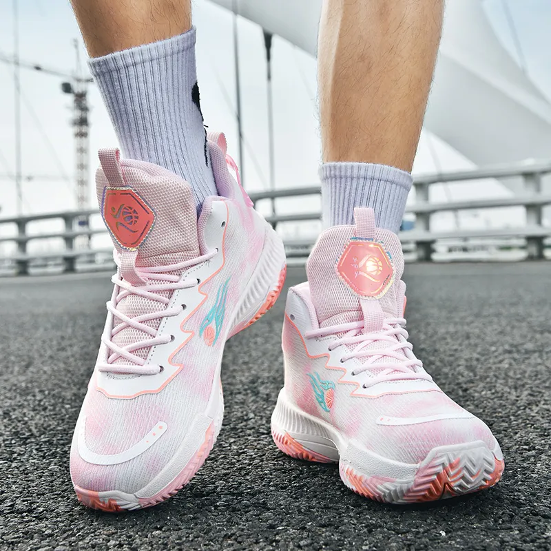MUSHILANDI Cushioning, Breathable, And Resilient Design Basketball Shoes Unisex White Pink-7