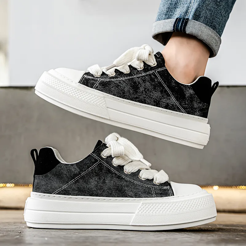 MUSHILANDI Breathable Height Increase Low Top Canvas Shoes Men's-3