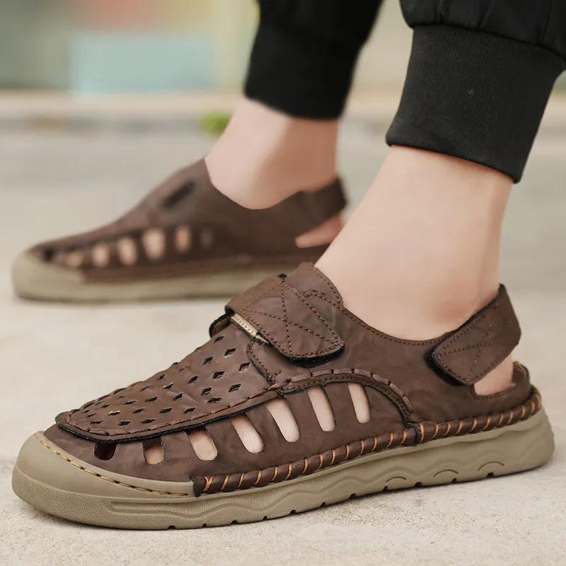 MUSHILANDI Beach Sandals Men Black/Red Brown/Khaki-10