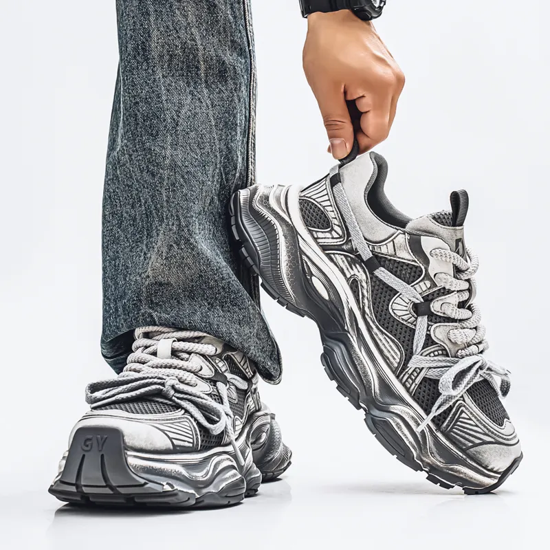 MUSHILANDI Slip Resistant And Breathable Low Top Chunky Sneakers Men's-18