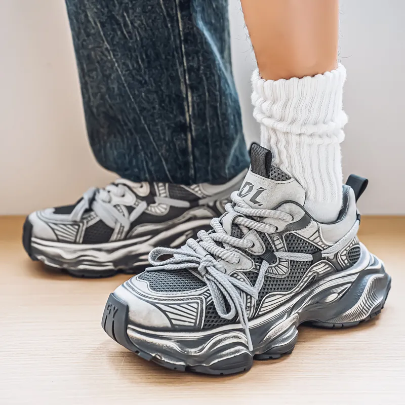 MUSHILANDI Slip Resistant And Breathable Low Top Chunky Sneakers Men's-20