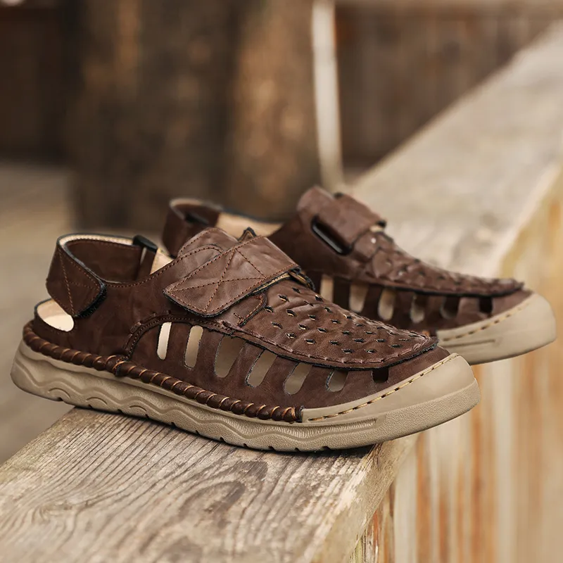 MUSHILANDI Beach Sandals Men Black/Red Brown/Khaki-9