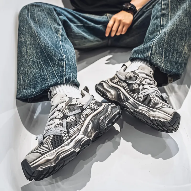 MUSHILANDI Slip Resistant And Breathable Low Top Chunky Sneakers Men's-19