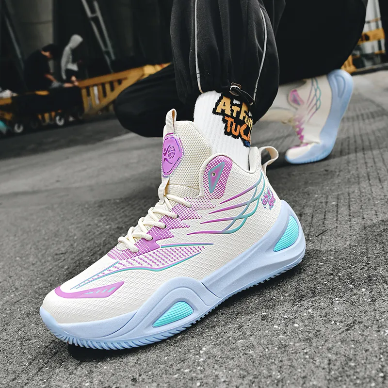 MUSHILANDI Cushioning, Slip Resistant, Abrasion Resistant, Rebound Mid Top Basketball Shoes Unisex-32