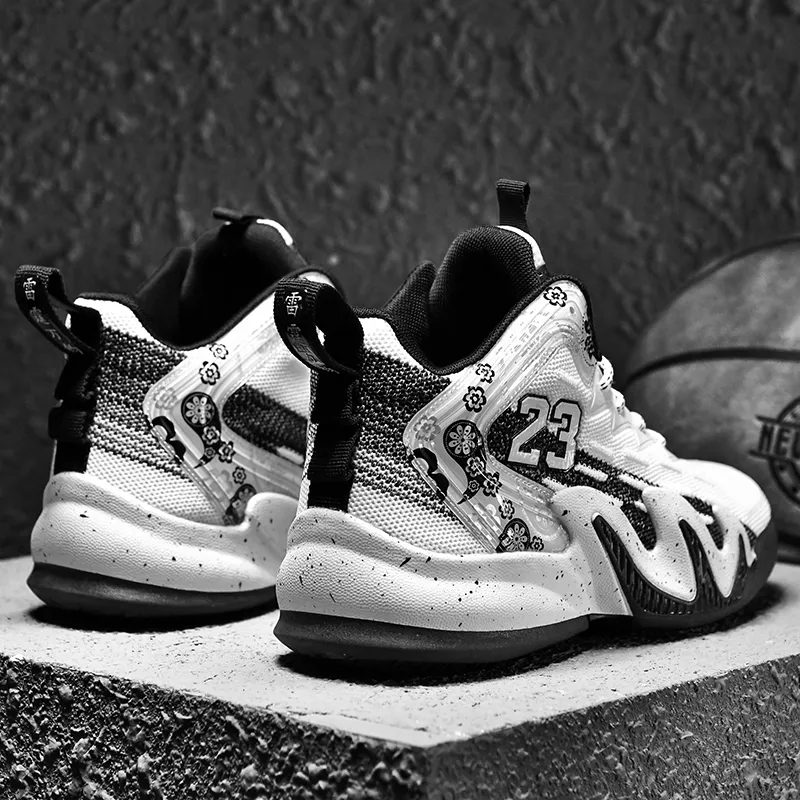 MUSHILANDI Slip Resistant Breathable Height Increasing Rebound Mid Top Basketball Shoes Unisex-22