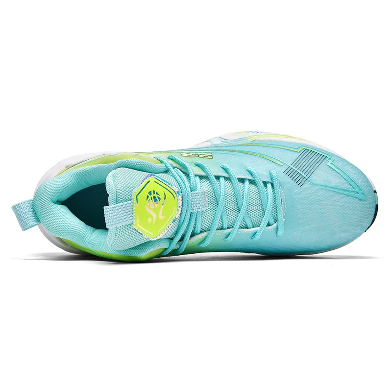 MUSHILANDI Cushioning And Breathable High Top Basketball Shoes Unisex White Blue-9