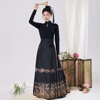 XINGHEHANGE Mamianqun Original Ming Dynasty Adult Hanfu Chinese Style Everyday Casual Long Skirt Women's