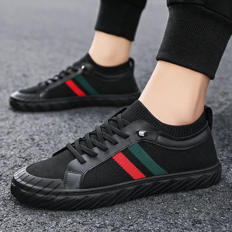 ZULISHI Slip Resistant Low Top Skateboard Shoes Men's Black-2
