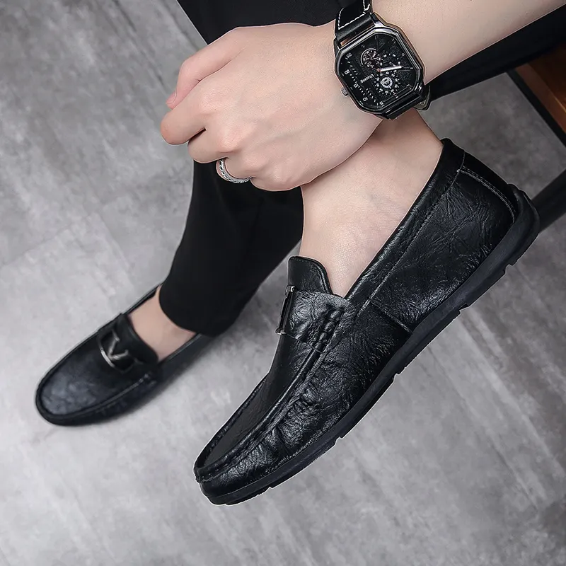 ZULISHI Gommino Loafers Men White/Black-5