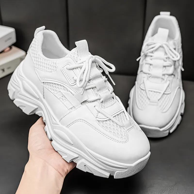 ZULISHI Chunky Sneakers Men Low Top Black/White-12
