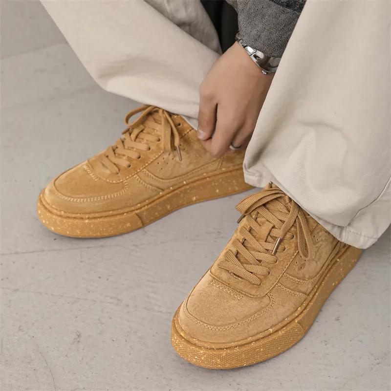 MOMGOG Low Top Skateboard Shoes Men's Yellow-3