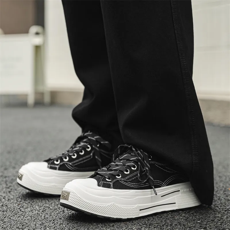 MOMGOG Low Top Skateboard Shoes Men's Black-4