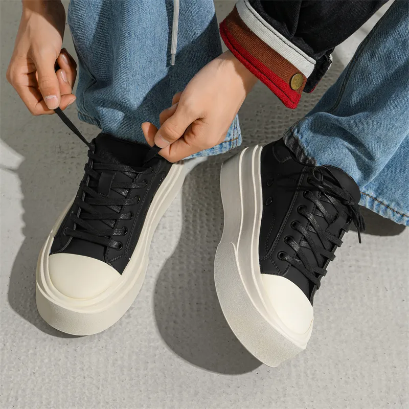 MOMGOG Low Top Skateboard Shoes Men's Black-5