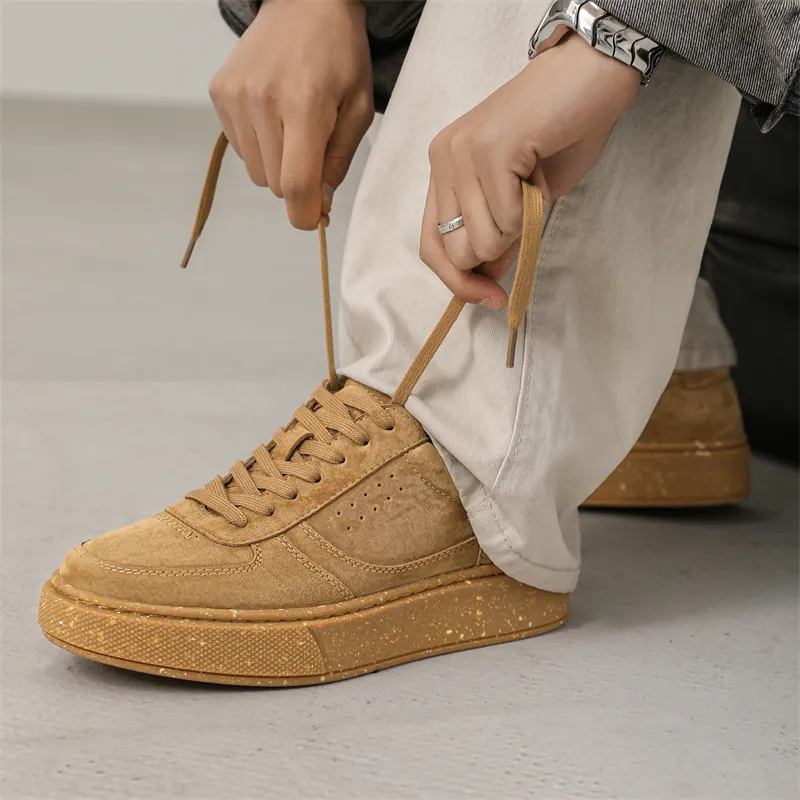 MOMGOG Low Top Skateboard Shoes Men's Yellow-2