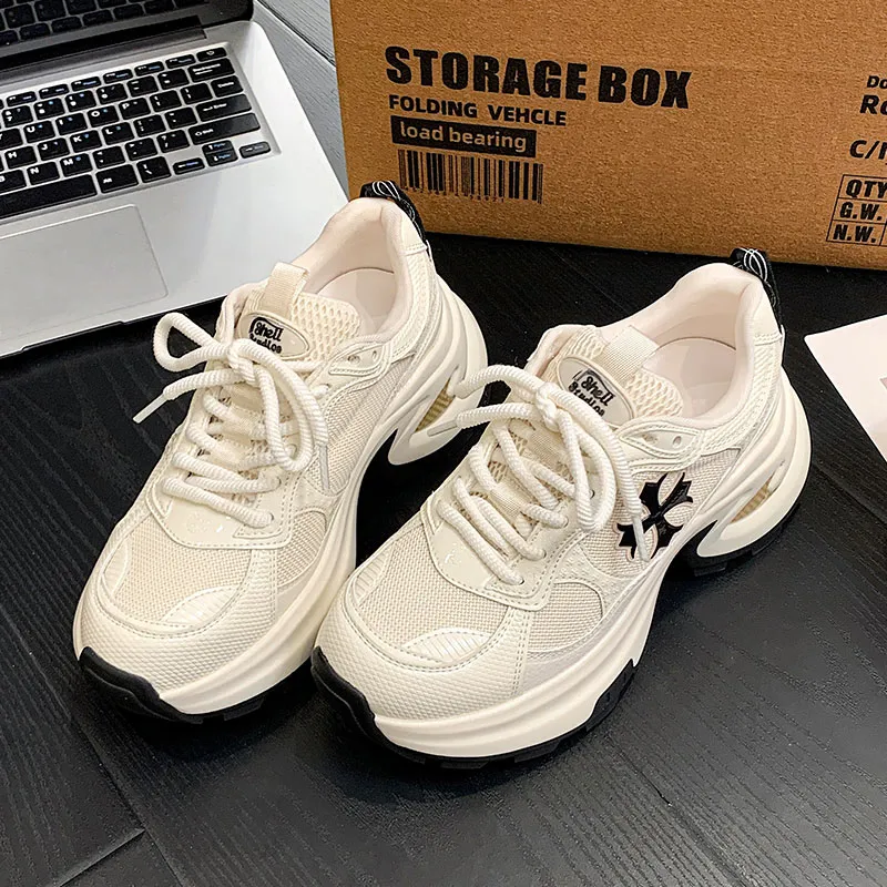 MOMGOG Breathable Height Increase Low Top Chunky Sneakers Women's-2