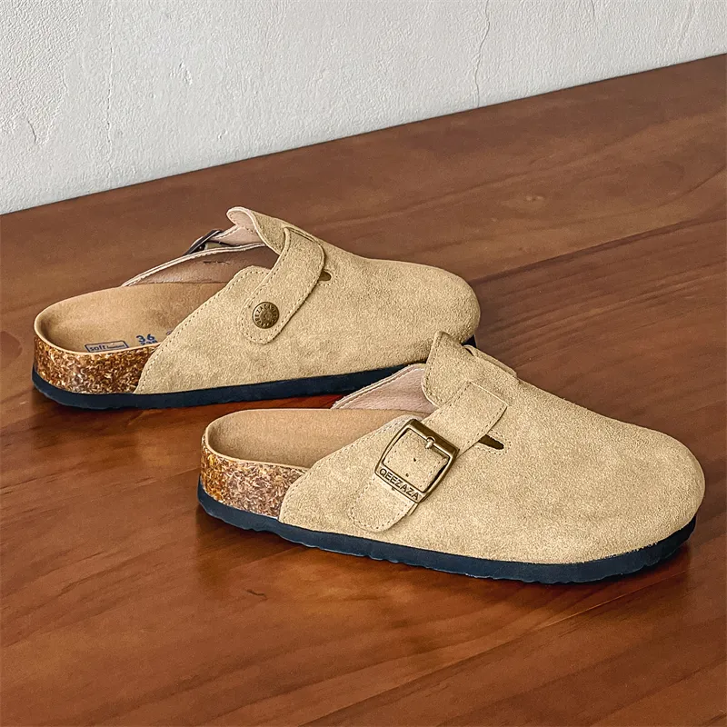 MOMGOG Rubber Sole Abrasion Resistant Slip Resistant Closed Toe Slippers Unisex-7