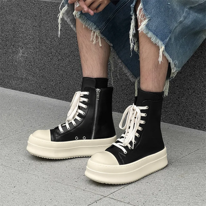 MOMGOG High Top Skateboard Shoes Unisex Black-6