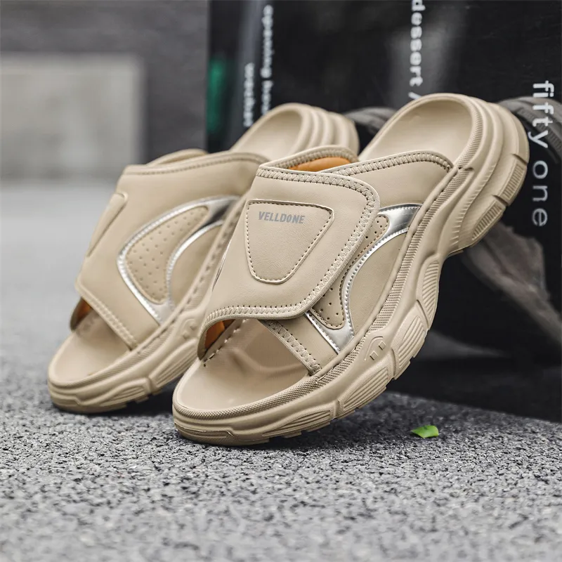 MOMGOG Rubber Sole Slip Resistant Abrasion Resistant Slide Slippers Men's-2
