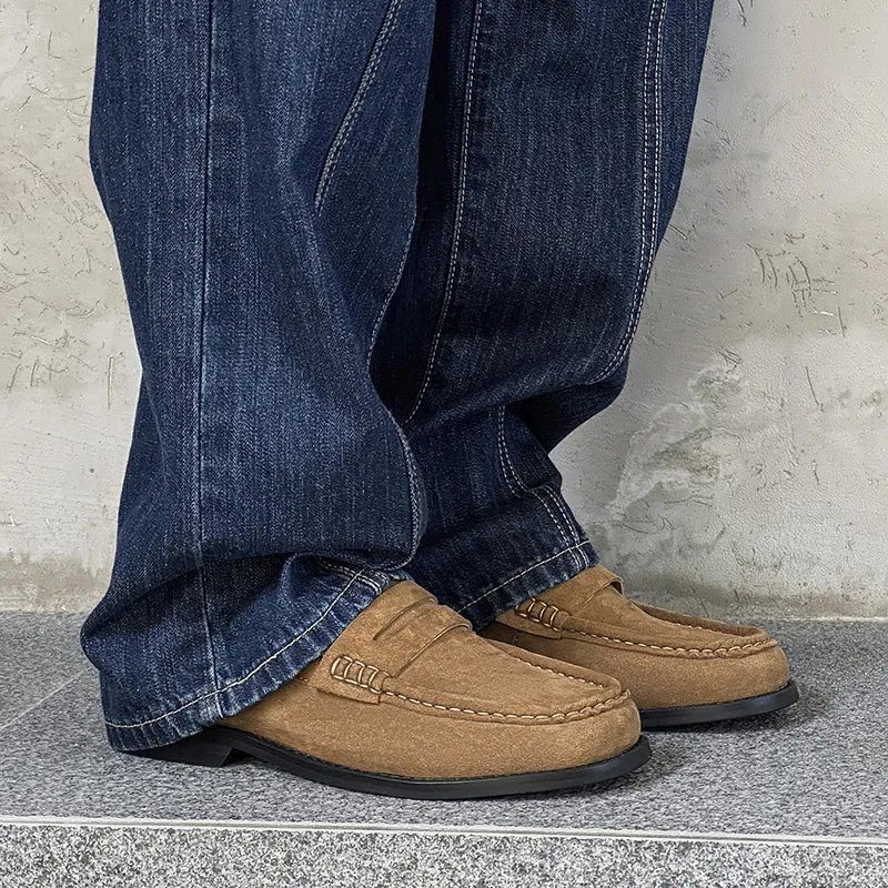 MOMGOG Men's Casual Shoes Men Low Top Khaki/Brown-12