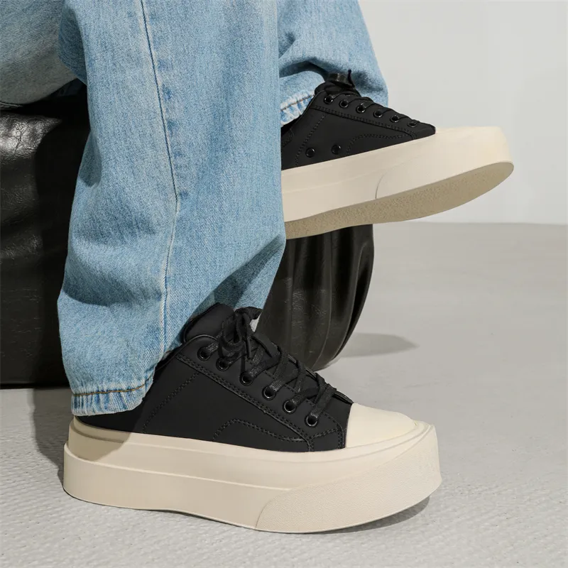 MOMGOG Low Top Skateboard Shoes Men's Black-6