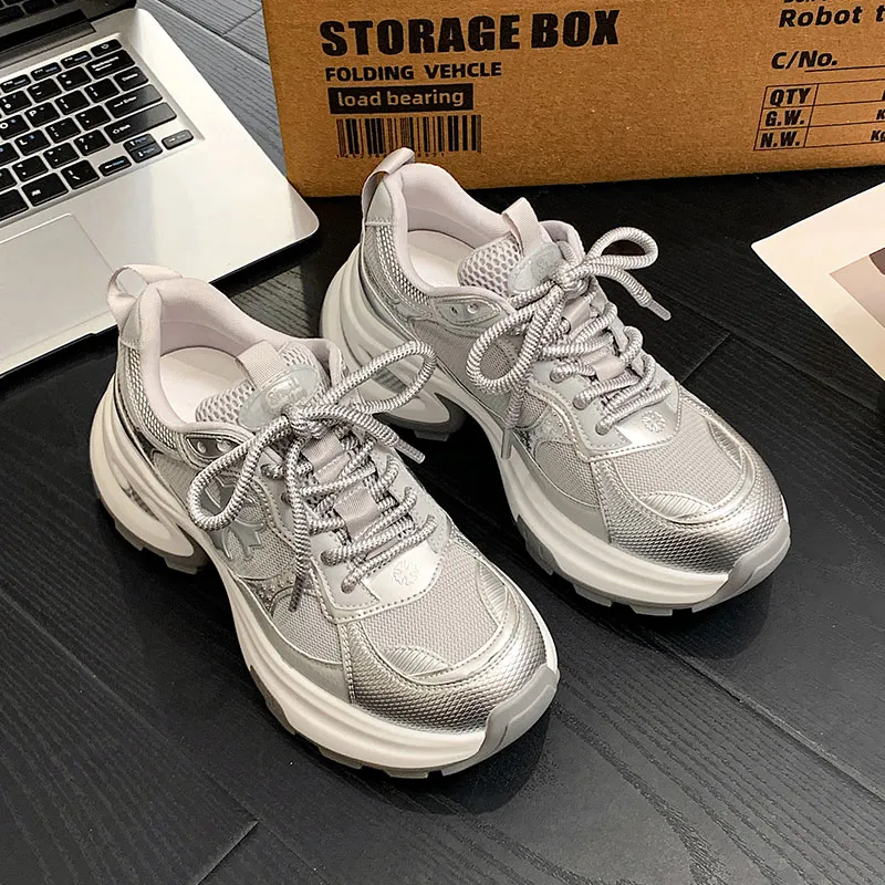 MOMGOG Breathable Height Increase Low Top Chunky Sneakers Women's-7