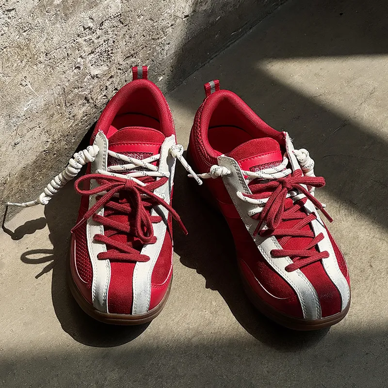 MOMGOG Slip Resistant, Abrasion Resistant, Lightweight Low Top Casual Shoes Unisex Red-4