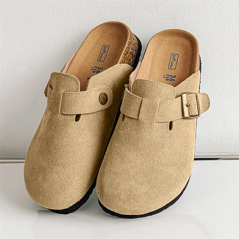 MOMGOG Rubber Sole Abrasion Resistant Slip Resistant Closed Toe Slippers Unisex-9