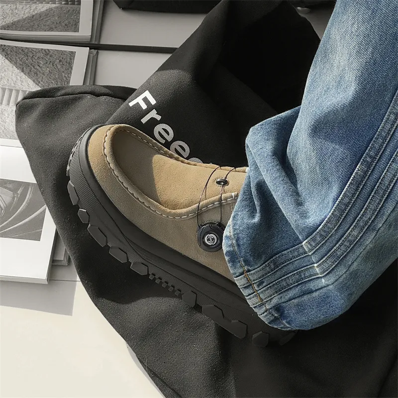 MOMGOG Men's Casual Shoes Men Low Top Khaki/Black-5