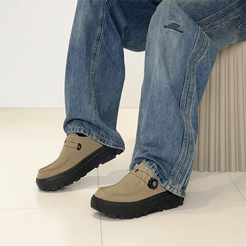 MOMGOG Men's Casual Shoes Men Low Top Khaki/Black-6