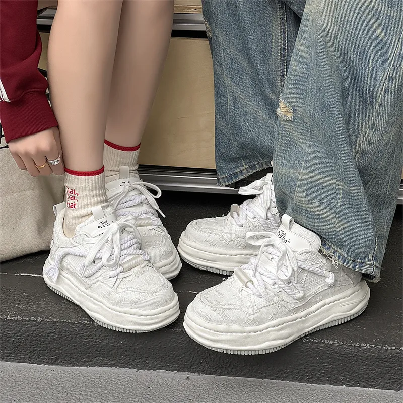 MOMGOG Slip Resistant Shock Absorbers With Abrasion Resistant Properties Low Top Skateboard Shoes Unisex White-6