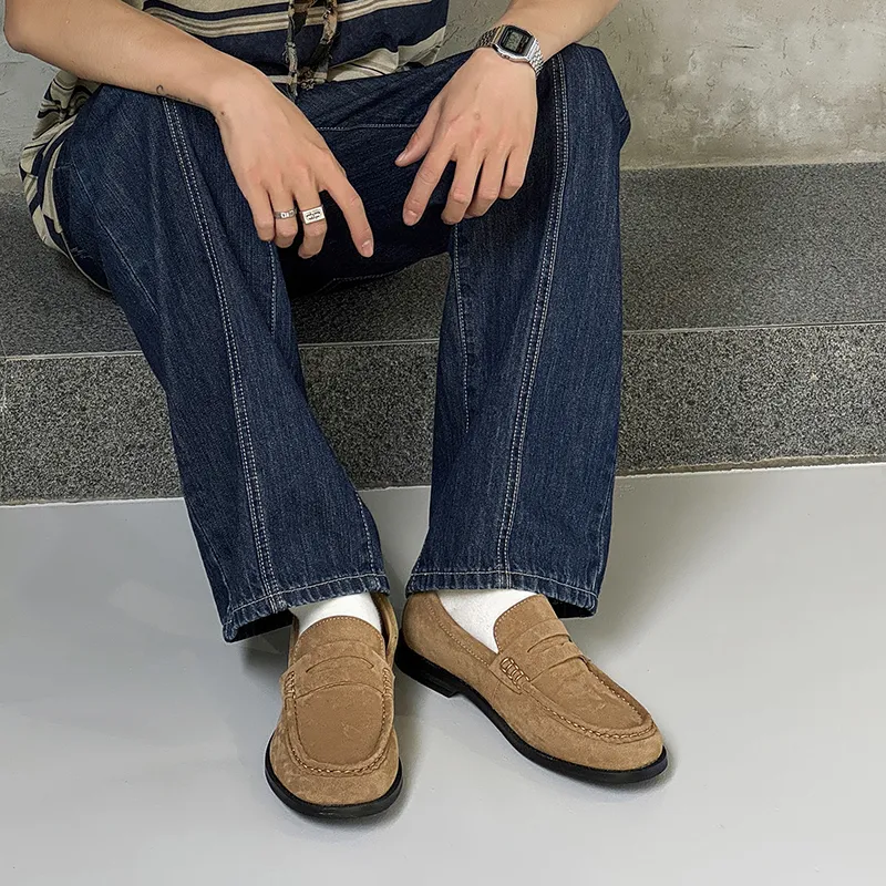 MOMGOG Men's Casual Shoes Men Low Top Khaki/Brown-13