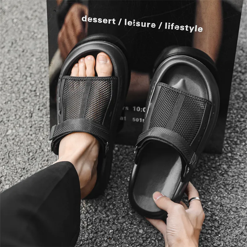 MOMGOG Beach Sandals Men Sand/Black-11