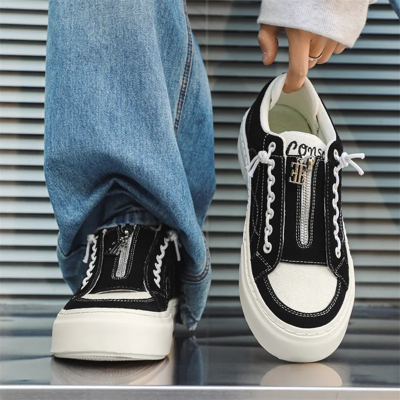 MOMGOG Low Top Casual Shoes Men's Black-2