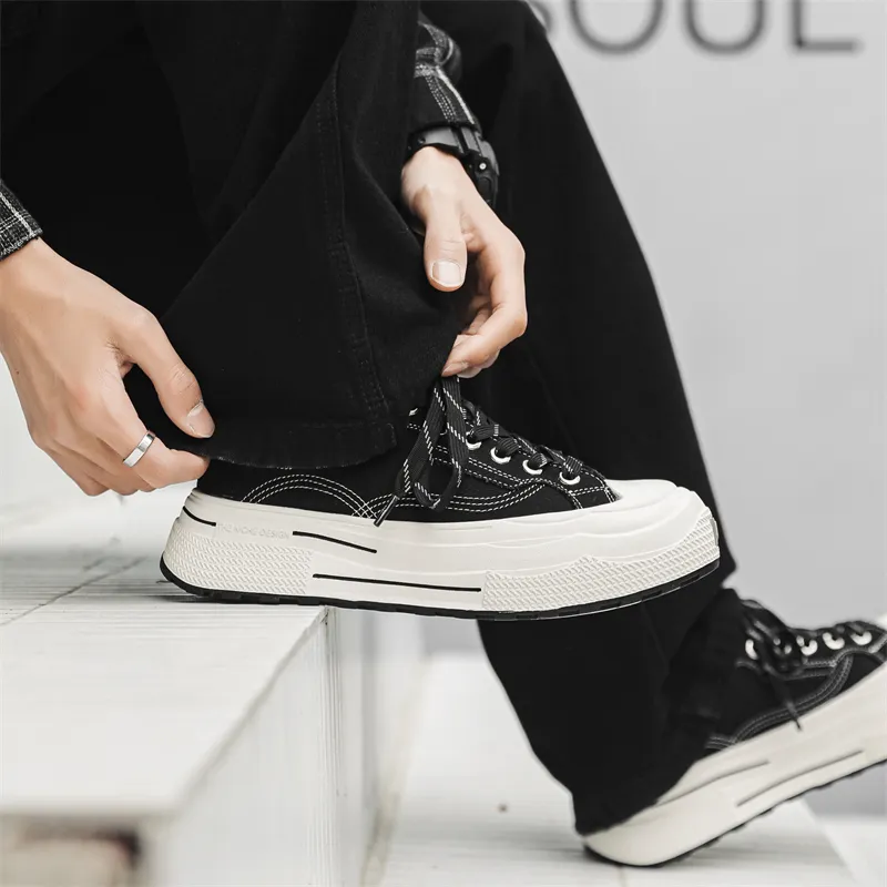 MOMGOG Low Top Skateboard Shoes Men's Black-5