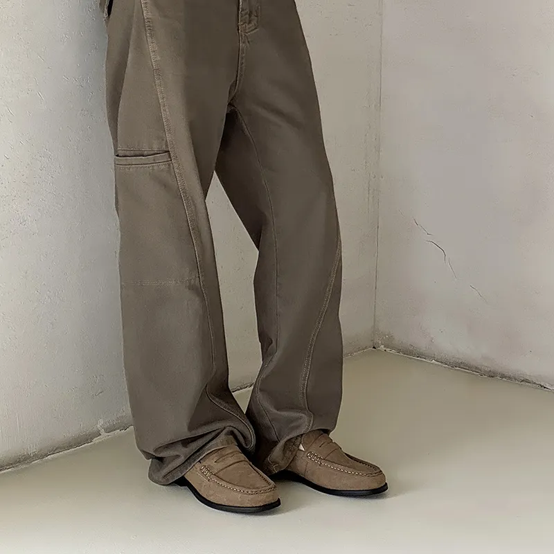 MOMGOG Men's Casual Shoes Men Low Top Khaki/Brown-6