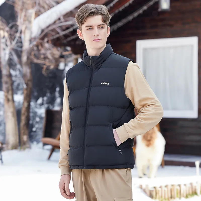 Jeep Cotton Vest Unisex Pure Black-3