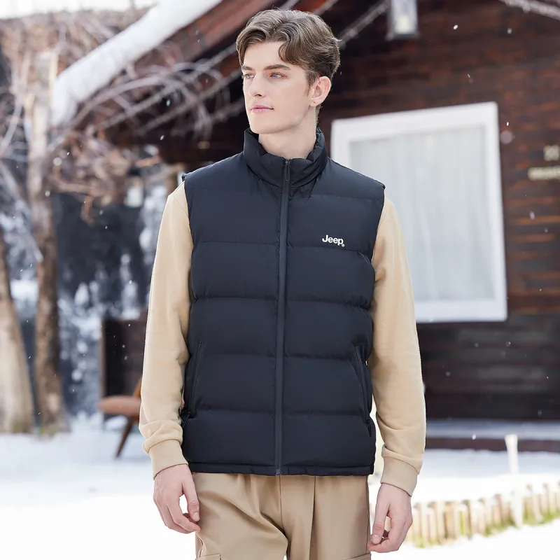 Jeep Cotton Vest Unisex Pure Black-2