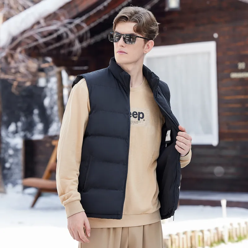 Jeep Cotton Vest Unisex Pure Black-5