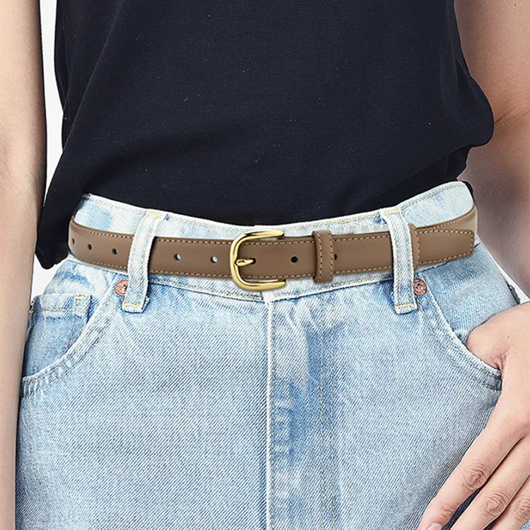 Lanza Genuine Leather Jeans Skirt Decoration Leather Belts Women's Width 2.5CM-4