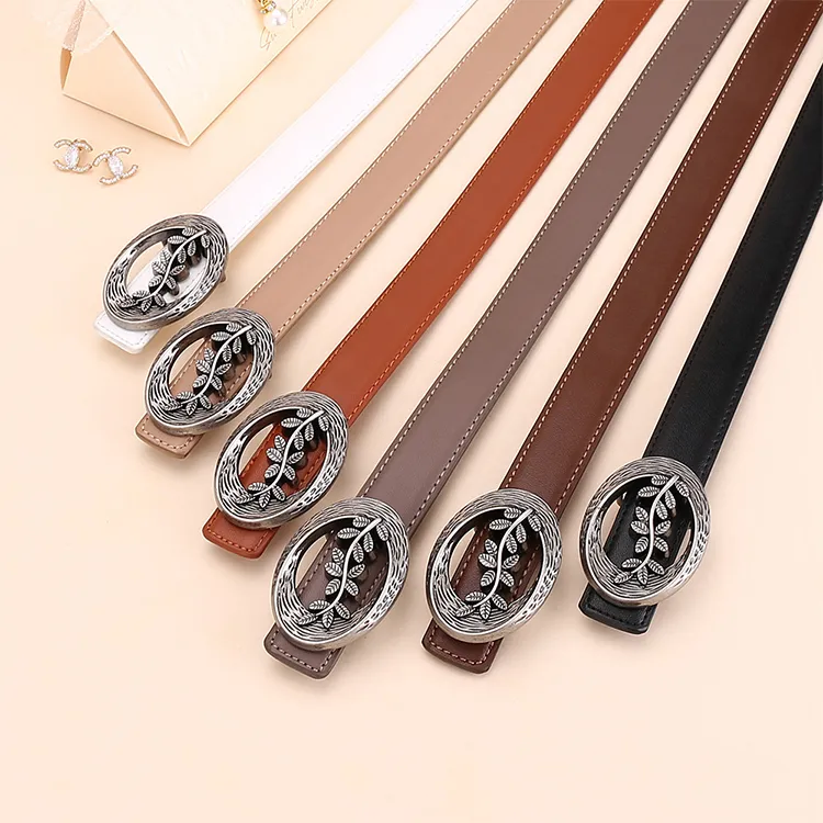 Lanza Cow Leather Belts Women's Width 2.5CM-2
