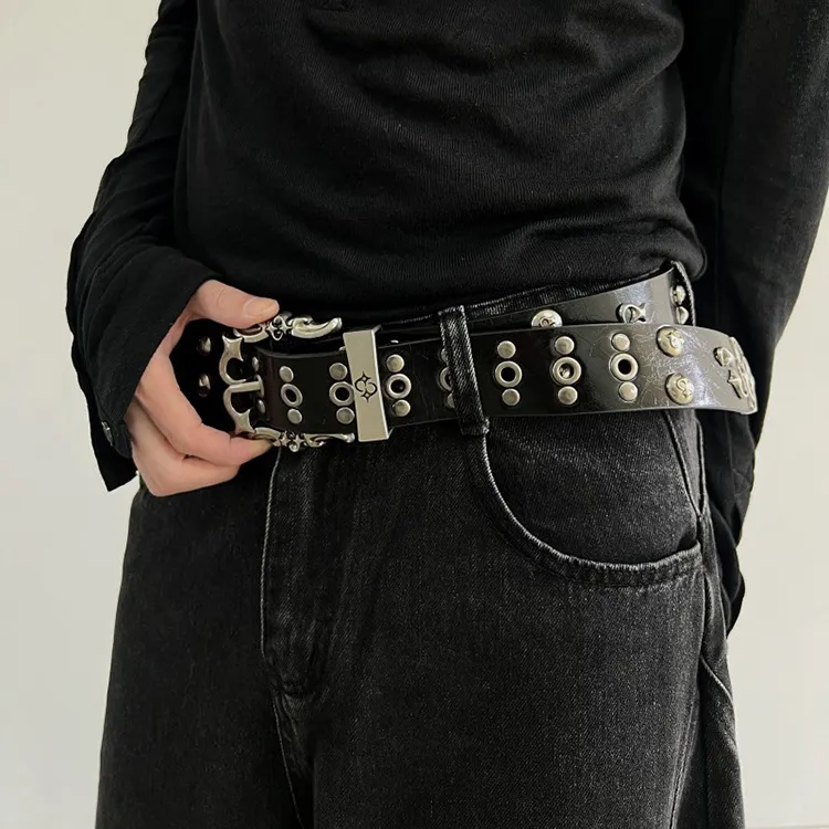 Lanza Cow Split Leather Belts Unisex Width 3.7CM-2