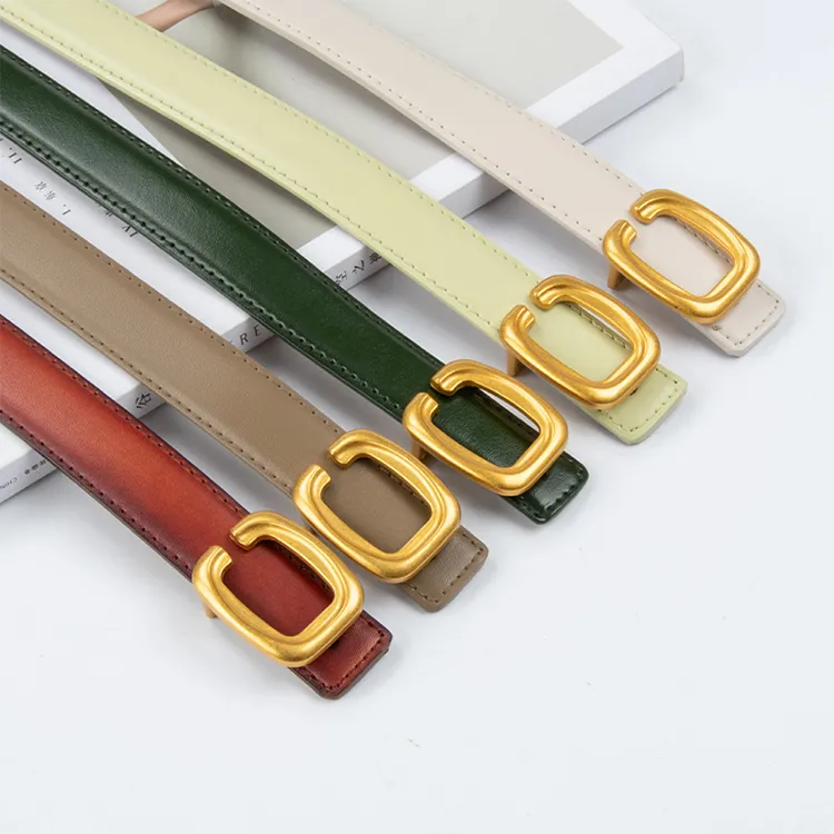 Lanza Cow Leather Belts Women's Width 2.3CM-4