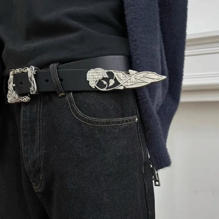 Lanza Cow Leather Belts Unisex Width 2.8CM-4