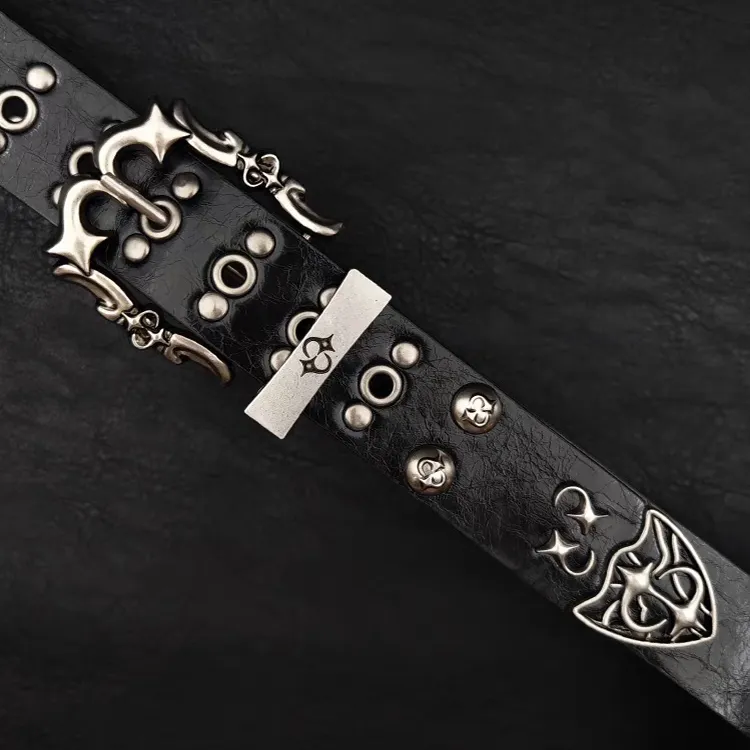 Lanza Cow Split Leather Belts Unisex Width 3.7CM-3