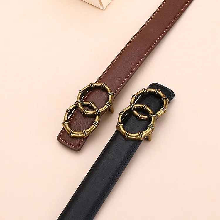 Lanza Cow Split Leather Belts Women's Width 2.4CM-2