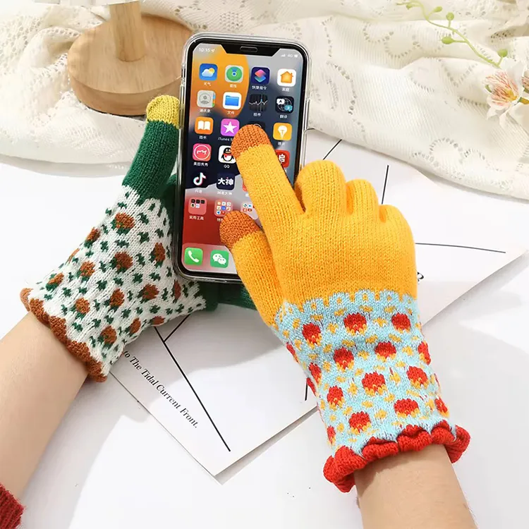 Lanza Acrylic Knit Gloves Women's-4