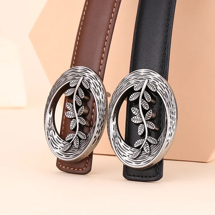 Lanza Cow Leather Belts Women's Width 2.5CM-1
