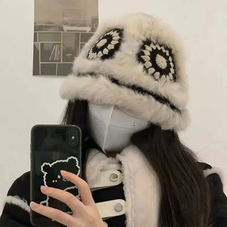 Lanza Rabbit Fur Beanies Women's-3