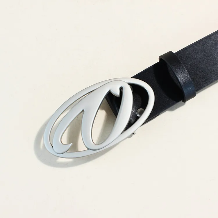 Lanza Cow Split Leather Belts Unisex Width 3.8CM-2